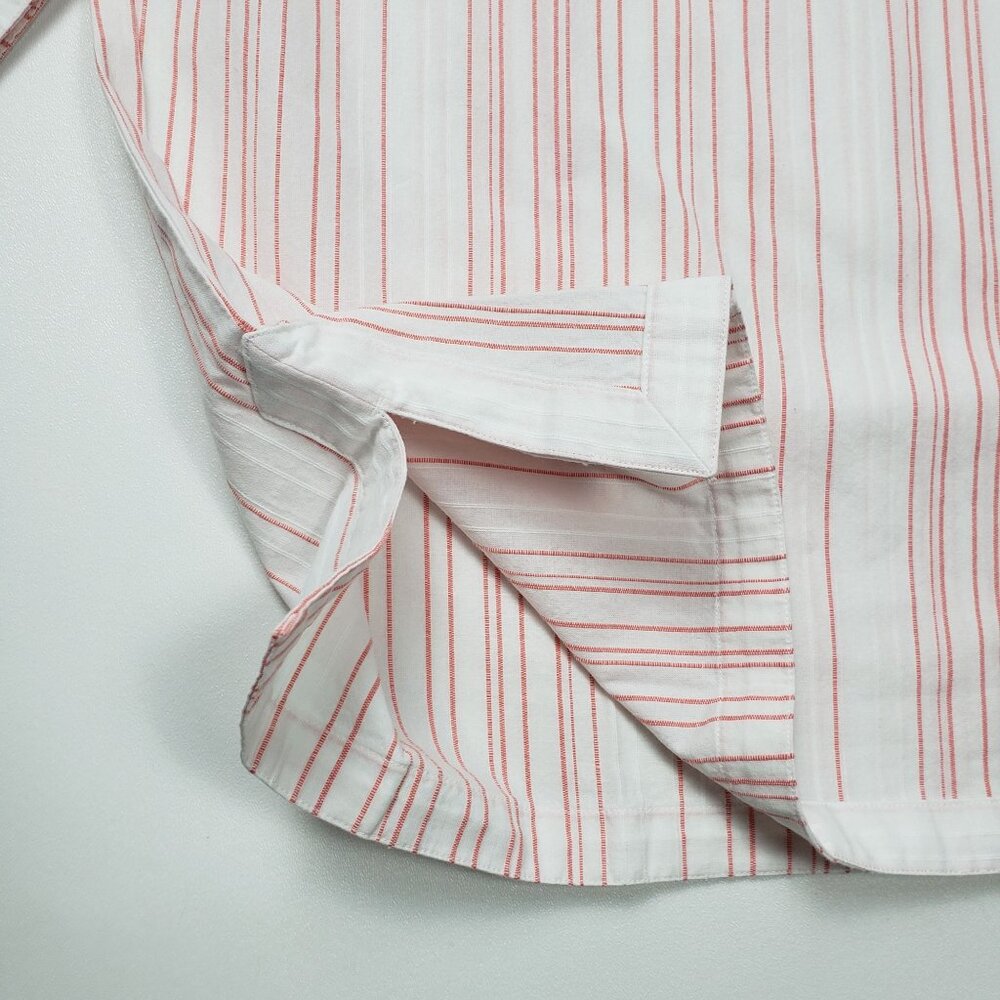 UNTUCKit Women Durfort Popover Tunic 100% Cotton White & Highlighter Pink Stripe - Picture 13 of 16